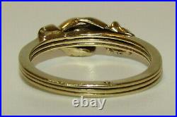 Superb, Antique Victorian 9 Ct Gold Fede Gimmel, Hand Over A Diamond Heart Ring