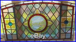 Superb Victorian Collection Of Hand Painted Stain Glass With Many Extra Pieces