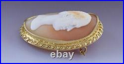 Superb c1870s Saulini 18k Gold Hand Carved Cameo Prince Albert Large Size