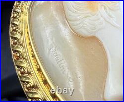 Superb c1870s Saulini 18k Gold Hand Carved Cameo Prince Albert Large Size