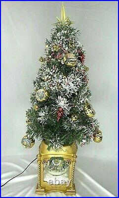 The Thomas Kinkade Snow Globe Tabletop Tree Christmas Decoration Hand-painted