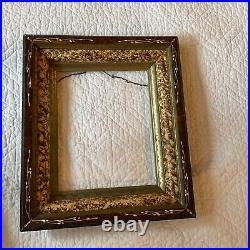 True Antique carved wooden frame Victorian vintage hand painted 8 x 10 opening