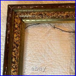 True Antique carved wooden frame Victorian vintage hand painted 8 x 10 opening