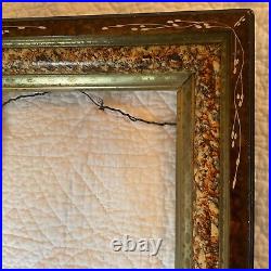 True Antique carved wooden frame Victorian vintage hand painted 8 x 10 opening