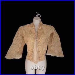 True Victorian Hand Made Battenburg Lace Jacket Antique Ivory Vintage 19th C