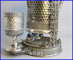 Unique Antique VICTORIAN Hand-Hammered Silverplate Water Tipping Urn, circa 1880