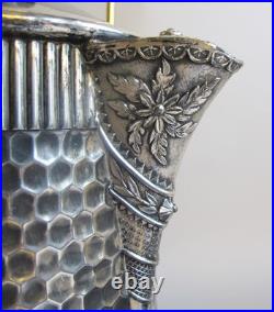 Unique Antique VICTORIAN Hand-Hammered Silverplate Water Tipping Urn, circa 1880