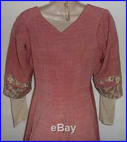 VICTORIAN Tea Reform Dress bustle dress hand made 1890's UK 10 US 8 EU 38