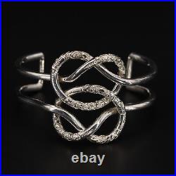 VTG Sterling Silver VICTORIAN Hand Engraved Knot 6 Heavy Cuff Bracelet 40g