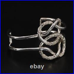 VTG Sterling Silver VICTORIAN Hand Engraved Knot 6 Heavy Cuff Bracelet 40g