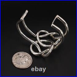 VTG Sterling Silver VICTORIAN Hand Engraved Knot 6 Heavy Cuff Bracelet 40g