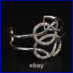 VTG Sterling Silver VICTORIAN Hand Engraved Knot 6 Heavy Cuff Bracelet 40g