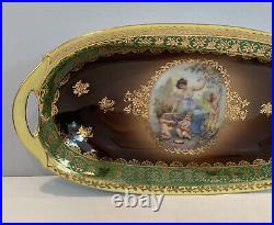 VTG Victorian German Bavarian Hand Painted Porcelain Serving Tray Gilt Signed