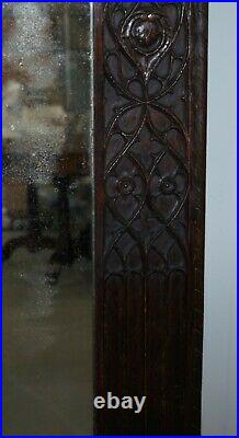 Very Rare 16th Century Gothic Tracery Decoration Wall Mirror Hand Carved Super