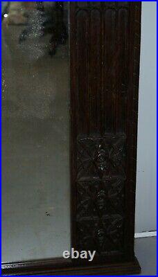 Very Rare 16th Century Gothic Tracery Decoration Wall Mirror Hand Carved Super