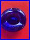 Very Rare Cigar Hand Chiseled Blown Cobalt Blue Ashtray Old Victorian Style
