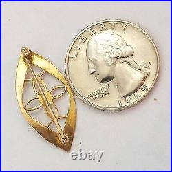 Victorian 10k Gold Floral Hand Etched Seed Pearl Brooch Pin