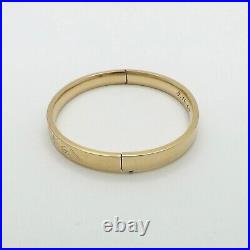 Victorian 12k Gold Filled Hand Etched Floral Flower Bangle Bracelet Hinged 7in