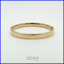 Victorian 12k Gold Filled Hand Etched Floral Flower Bangle Bracelet Hinged 7in