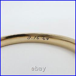 Victorian 12k Gold Filled Hand Etched Floral Flower Bangle Bracelet Hinged 7in