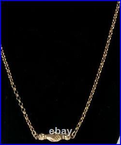 Victorian 14K Gold Necklace w CLASPING HANDS