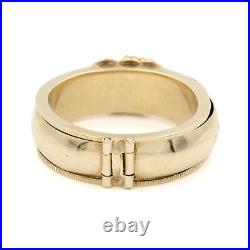 Victorian 14K Yellow Gold Holding Hands Hidden Hair Mourning Ring #J84768-1