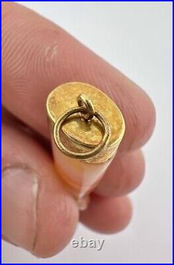 Victorian 14k Gold Banded Agate Figa Hand Malocchio Ward Off Evil Charm Pendant