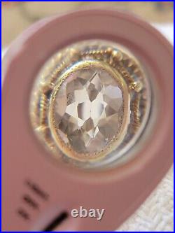 Victorian 14kt Yellow Gold Deep Hand Cut Bezel Set Citrine Ornate Stick Pin