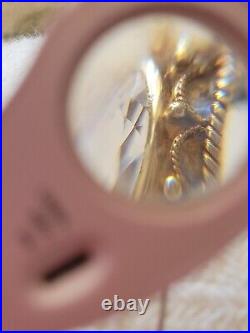 Victorian 14kt Yellow Gold Deep Hand Cut Bezel Set Citrine Ornate Stick Pin