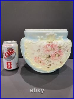 Victorian 1800s CF Monroe Wave Crest Large Biscuit Jar Hand Painted Floral