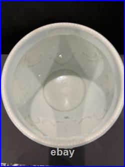 Victorian 1800s CF Monroe Wave Crest Large Biscuit Jar Hand Painted Floral