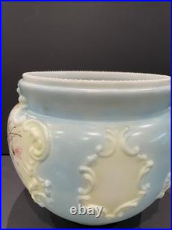 Victorian 1800s CF Monroe Wave Crest Large Biscuit Jar Hand Painted Floral