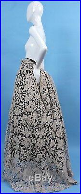 Victorian 19th C Hand Made Ecru Floral Needle Lace Skirt 4 Dress