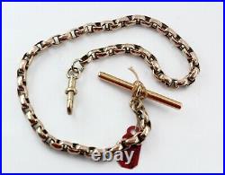 Victorian Antique 1800's Rose Gold Hand Made Pocket Watch Chain Fob 13 Long