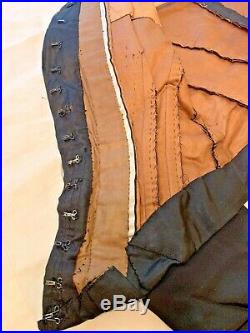 Victorian Antique Black Hand Stitched French bodice Woman's Jacket