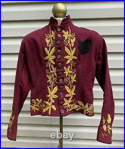 Victorian Antique French Bodice Woman's Corseted Jacket Hand Embroidery Ladies