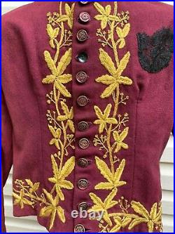 Victorian Antique French Bodice Woman's Corseted Jacket Hand Embroidery Ladies