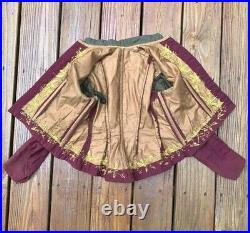 Victorian Antique French Bodice Woman's Corseted Jacket Hand Embroidery Ladies