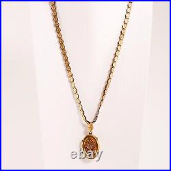 Victorian Antique Gold Filled Engraved Locket Book Chain Pendant Necklace 18