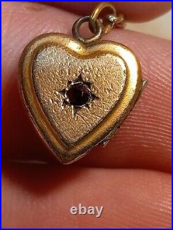 Victorian Antique Hand Figa Fist Pendant heart Locket Fob Charm Necklace c1880