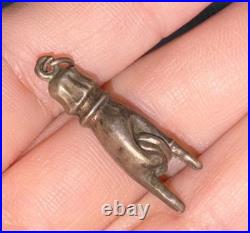 Victorian Antique Hand Jewel Ring Talisman Charm RARE Estate Heirloom Pendant