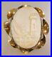Victorian Antique Lighthouse & Boat Hand Carved Shell Cameo Gold Filled Brooch