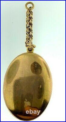 Victorian Antique Lrg. 10kt Yellow Gold Hand Engraved Shell Cameo Locket Pendant