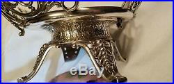 Victorian Art Glass Bride Basket enamel, hand blown, J W Tufts EXCELLENT NR