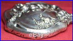 Victorian Art Nouveau Sterling Silver Hand Mirror Vintage STUNNING