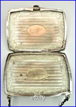Victorian Blackington Sterling Silver Compact Hand Bag with Engravings