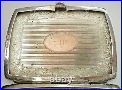 Victorian Blackington Sterling Silver Compact Hand Bag with Engravings