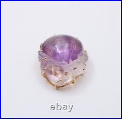 Victorian Blended Color Hand Carved Amethyst Brooch Pin