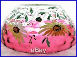 Victorian Brides Basket with Hand Painted Daisies Bowl in a James W Tufts Basket