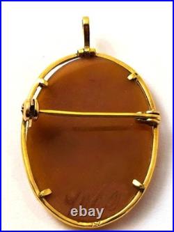 Victorian Cameo Pin in 14k Gold, 1910's, Vintage Jewelry